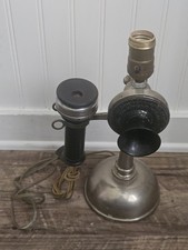 Vintage Stromberg Carlson Candlestick Telephone Desk Lamp Antique Decor Nickel