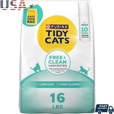 Unscented Clumping Cat Litter Multi Cat Odor Control Low Dust Easy Pour 16lb New