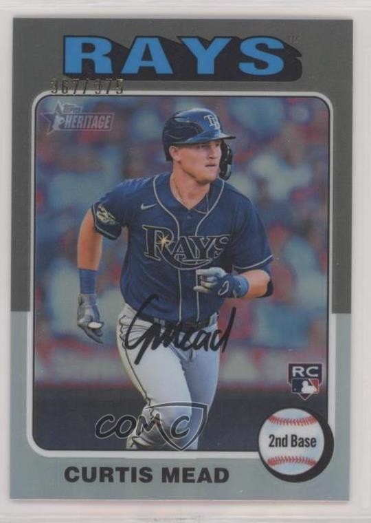 2024 Topps Heritage Chrome Silver Refractor 367/375 Curtis Mead #176 s9t