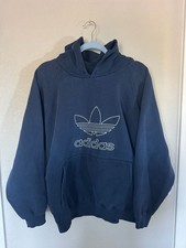 Adidas Hoodie Size M Vintage Blue Trefoil Logo Made In USA