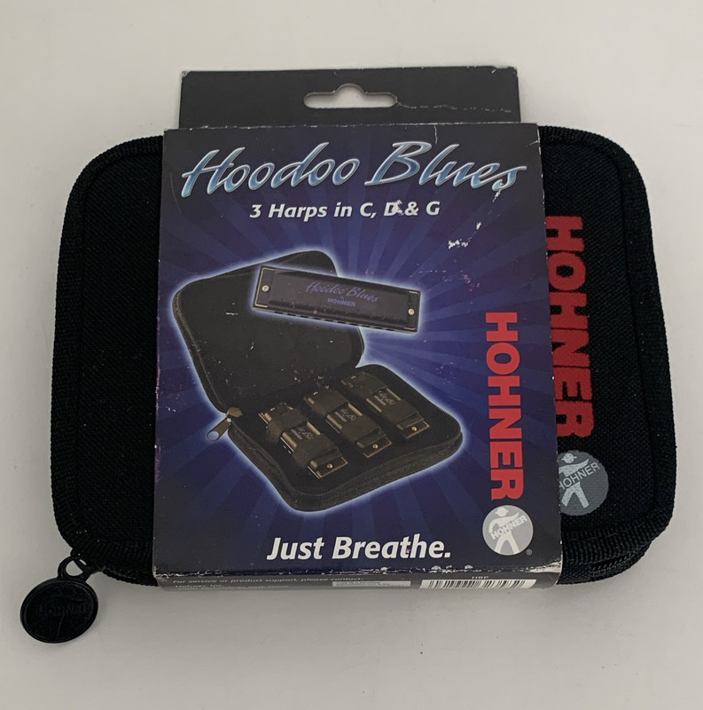HOHNER Hoodoo Blues Diatonic Harmonica Set Keys C D G w/ Case Black