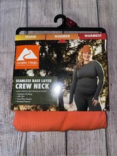 OZARK TRAIL Women's S Seamless Base Layer Crew Neck Top Thermal Warmer Coral