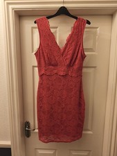 Lipsy Cerise Lined V Neck Dress.