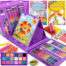 GOTIDEAL Kids Art Set 210PCS Art Supplies Kit w/ Easel Gift