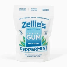 Zellie's | 100% Xylitol Sugar Free Chewing Gum Peppermint 240 Count Pack of 1