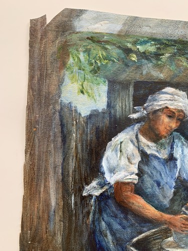 Edinger Signed Original Potter Artist Oil Painting 13” X 17” WITHOUT FRAME - Picture 7 of 11