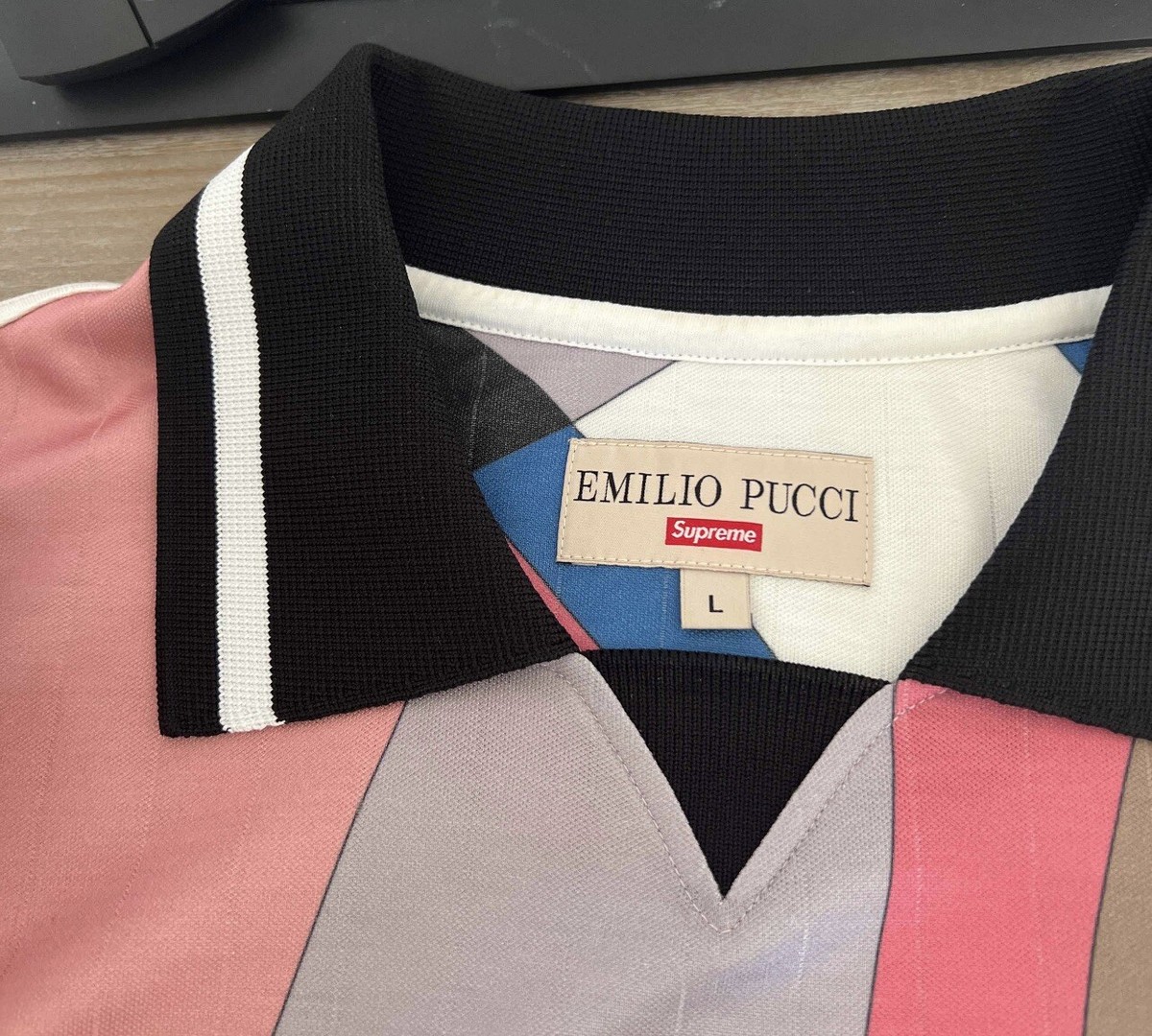 SS21 Supreme x Emilio Pucci soccer jersey dusty pink size L large