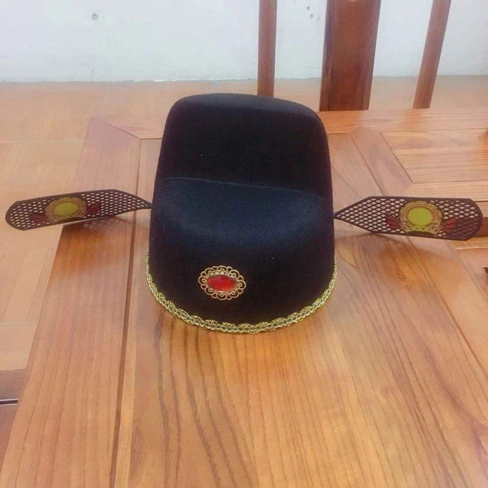 Antigua Gorra Académica China Gasa Negra Cabridegroom Gorra Ópera Sombrero Adulto Niños Foto 4 de 4