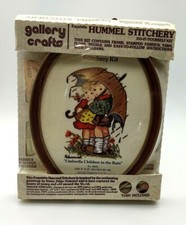 Vintage New GALLERY CRAFTS HUMMEL STITCHERY KIT Umbrella Children in Rain 8034