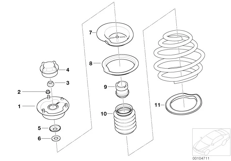BMW Genuine Upper Spring Pad 3mm Fits E30 E36 E28 E34 E24 E32 E83 31331128523