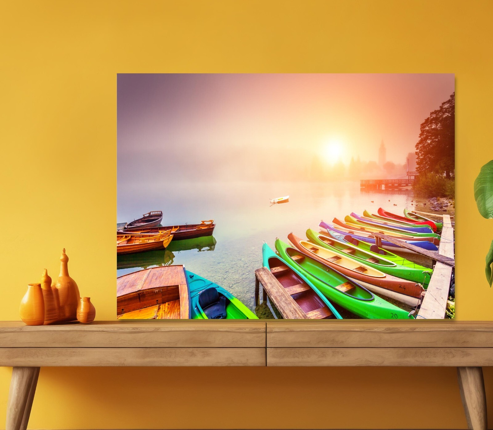 Foggy Lake in Triglav  Park 5mm thick Plastic Poster Ready to Hang 60x45cm