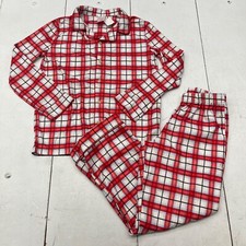 Wondershop Red Plaid 2-Piece Pajama Outfit Set Button Up Top Pants Kids XL 14