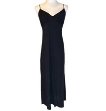 Madewell Black Long Side Zip Slip Dress Size 6
