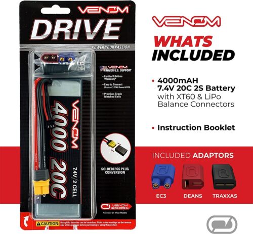 iMAX B6 Lipo RC Car Charger with Venom LiPo Battery 11.1v 3S 4000mAh 80C Burst - Picture 2 of 9