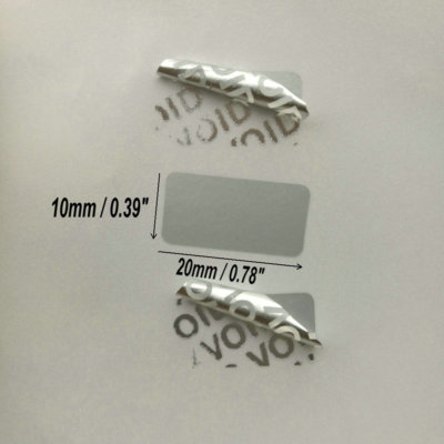 Blank Warranty Protection Tamper Proof seal sticker 3 rows matte silver 500PCS