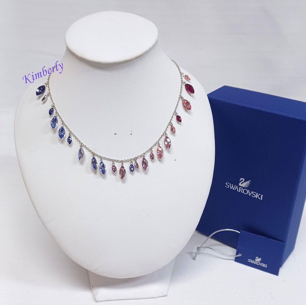 Swarovski Tody Thin Necklace Pastel Colors CRYSTAL Authentic NEW 