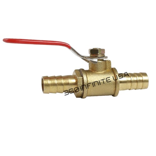 3/8" x  3/8" 9mm x 9mm Heavy Duty Brass Ball Valve Barb 