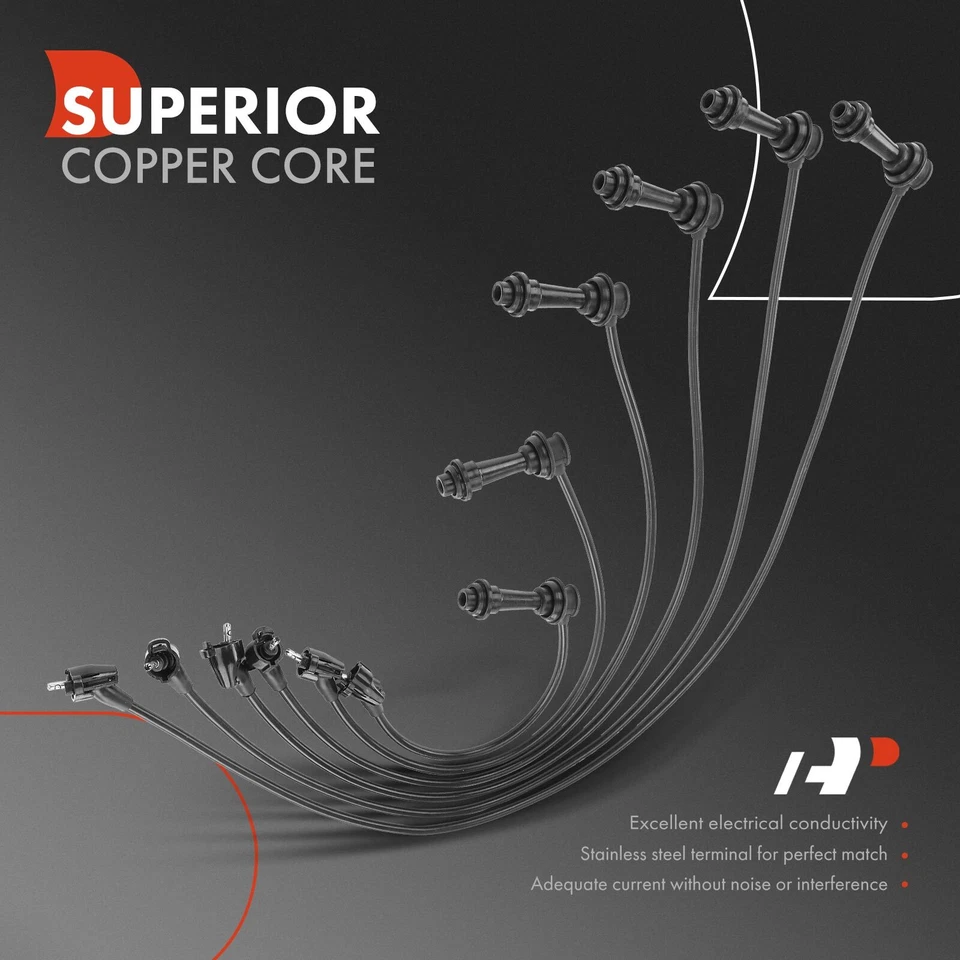 A-Premium 6x Spark Plug Wire Set for Toyota Supra 1987-1992 Turbocharged L6 3.0L - Image 2 of 4