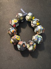 10 Millefiori glass trade beads -  (B1147) Handmade Rare - 15x15mm