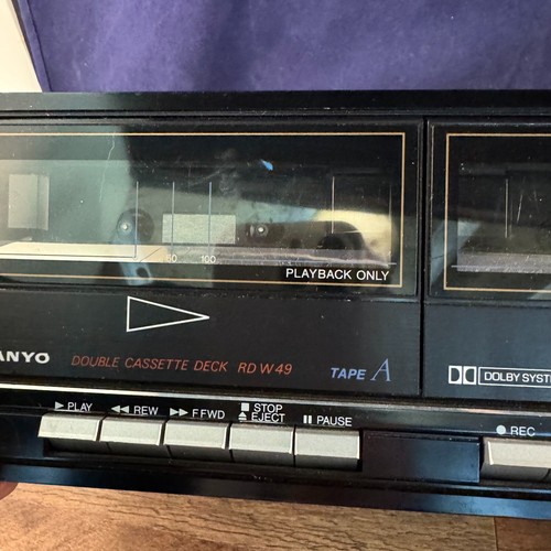 Vintage Sanyo Dual Cassette Tape Deck Recorder Player RD W49 getestet funktioniert - Bild 9 von 15