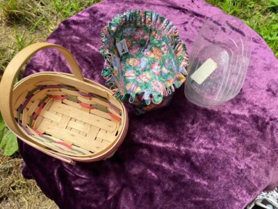 Longaberger  97 Easter Egg Cloth & Plastic Liner Oblong 8.5  Wide 5  Deep G57