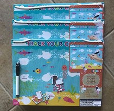 Kids Magnetic Chore Chart Dry Erase Mermaid track your chores 3pc kindergarten
