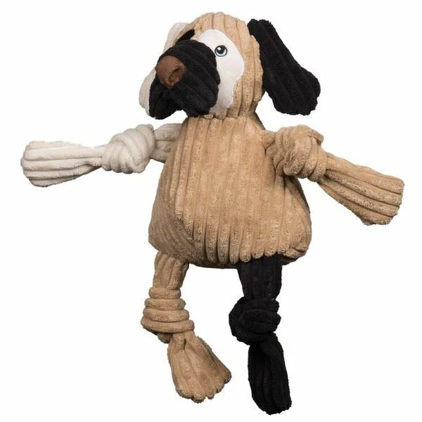 HuggleHounds Patches Knottie Plush Soft Dog Toy Durable Tough Rope