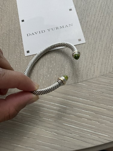 David Yurman Sterlingsilber 14 Karat Gold Kabel 5 mm Peridot Armband Größe Medium - Bild 3 von 9