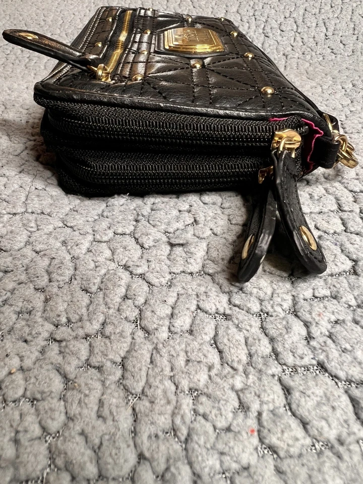 Сумочка на запястье Nicole By Nicole Miller черная с золотой молнией вокруг со слотами для карт - Изображение 4 из 4