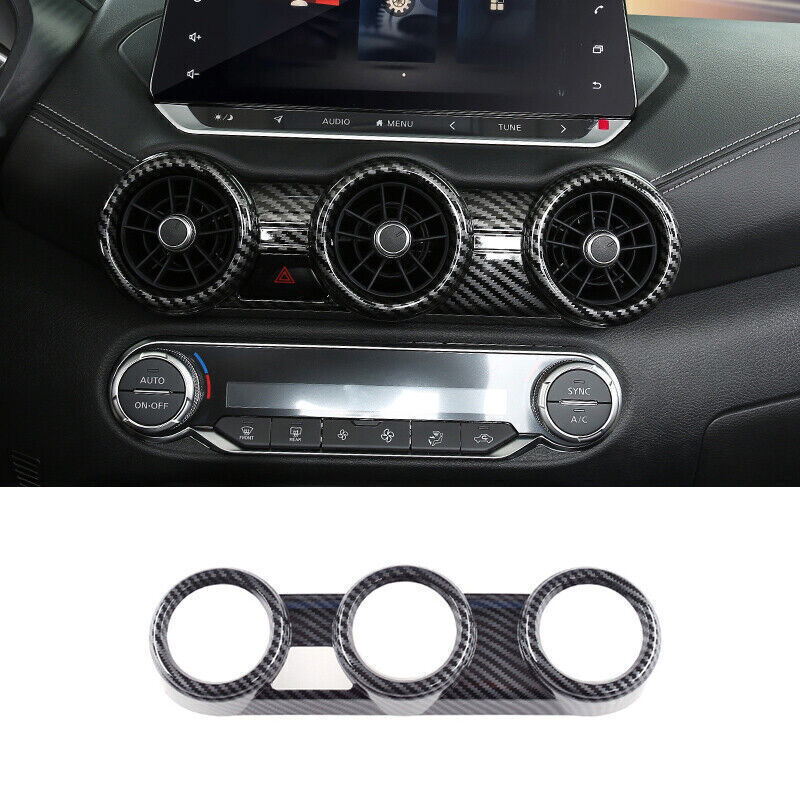 For Nissan Sentra Sylphy 2020-23 Carbon Fiber Middle Air Outlet Vent Cover Trim