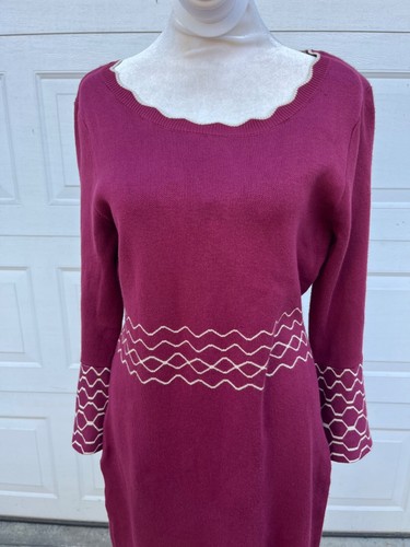 Womens London Times sweater dress bell sleeves L - Picture 4 of 5