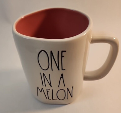 Rae Dunn ONE IN A MELON Mug Two-Sided with Watermelon NEW!!!!