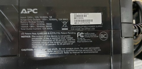 APC BACK-UPS PRO 1300 Battery Backup, BR1300G, 24v, 10-Outlet, NO BATTERY - Picture 6 of 7