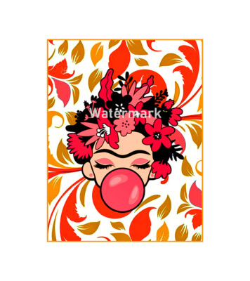 Frida Kahlo Pop Art Collage Crazy Quilt Block Free Shipping World Wide (A28
