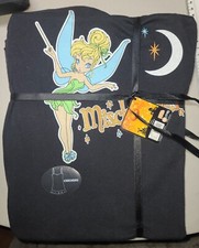 Disney Girl's Tinkerbell Chemise Sleepwear Black W/Graphic Print Sz M 7-9 NWT