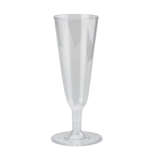 60-Stk. Sektglas mit Fuss Ausschankbecher PET ClearCup Einweg-Becher 10cl - Bild 1 von 3