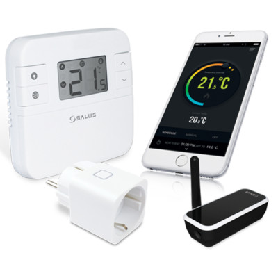 SALUS Controls RT310iSPE WLAN Funk Set Thermostat für Heizungen mit Funkstecker