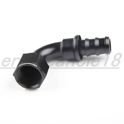 US STOCK 90 Degree 10AN AN-10 Oil Fuel Push-on Hose End Fitting Adapter Black