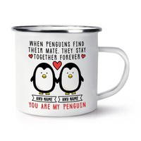 Personalisiert Sie Sind Mein Pinguin Emaille Tasse Liebe Freundin Valentinstag