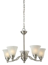 Z-Lite Athena 5 Light Brushed Nickel Chandelier Orig $342