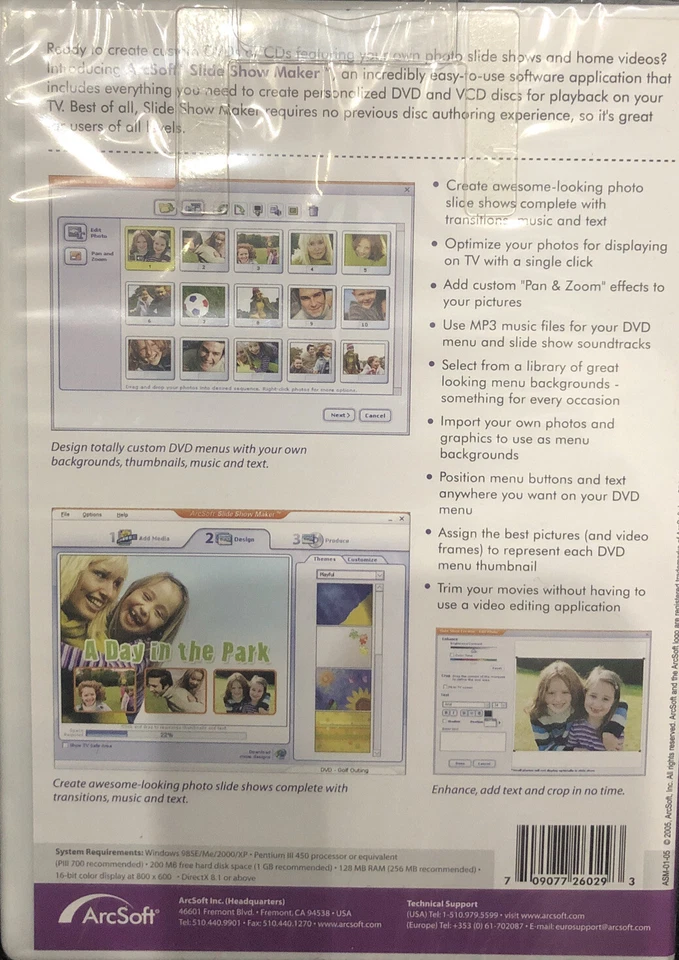ArcSoft Slide Show Maker FOR DVD/CD-Create DVDs/CDs Feature Ur Own Photos/Videos - Image 2 of 4
