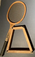 Vintage Magnan Aristocrat Wooden Tennis Racket w/ Press