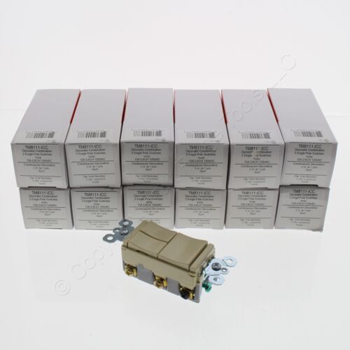 12 Legrand Single Pole Ivory Decorator Triple Rocker Light Switches 15A TM8111-I - Picture 1 of 4