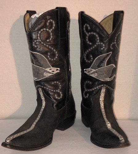 Joe Boots Black And White Stitching 