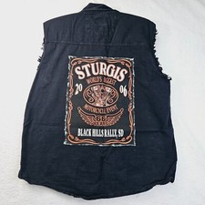 66 Years Sturgis Black Hills Rally 2006 Vest Mens Large Motorcycle Event Cotton