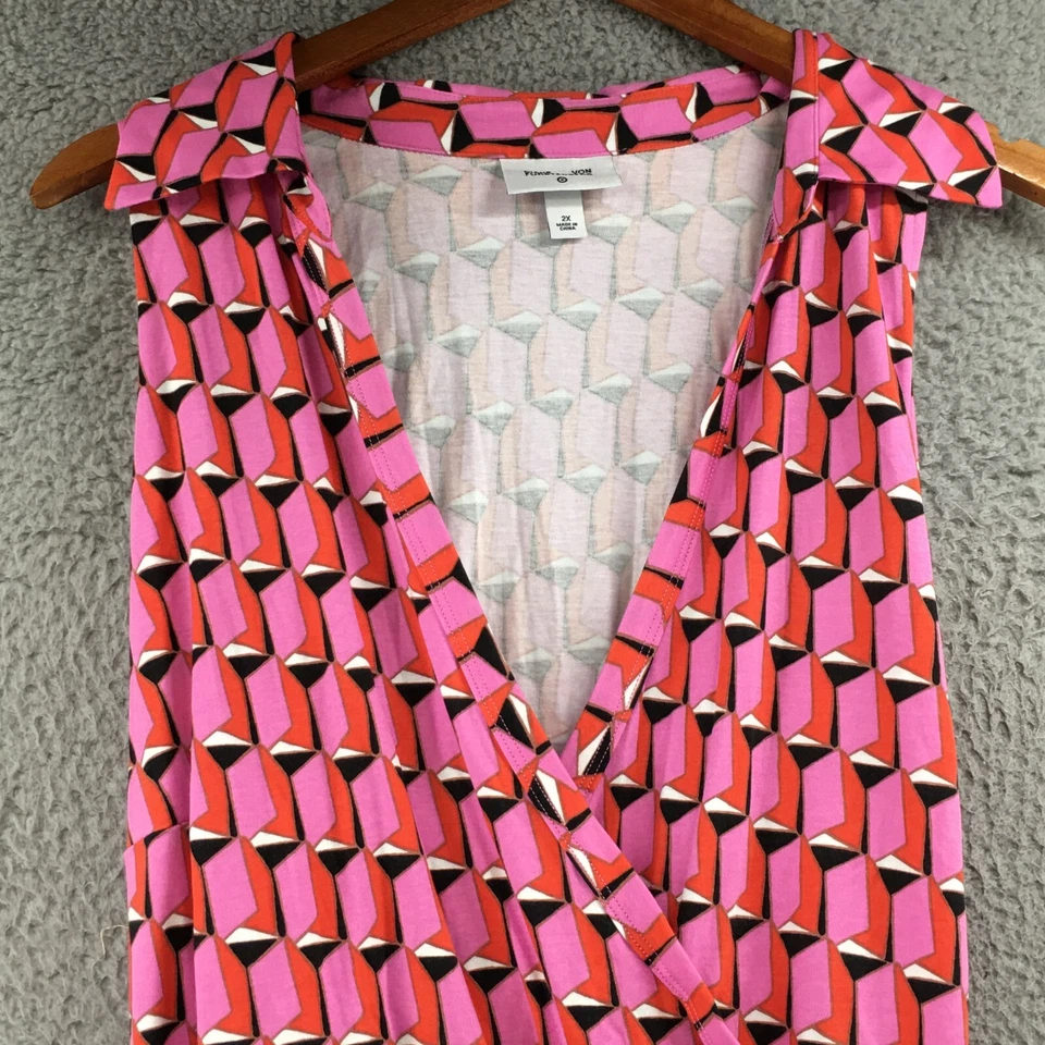 Mono de cuerpo completo Diane von Furstenberg para mujer 2X rosa moderno cuello geográfico Foto 4 de 4