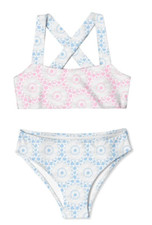STELLA COVE Crochet-Print Bikini - White/Pink/Blue -NWT Girls 16