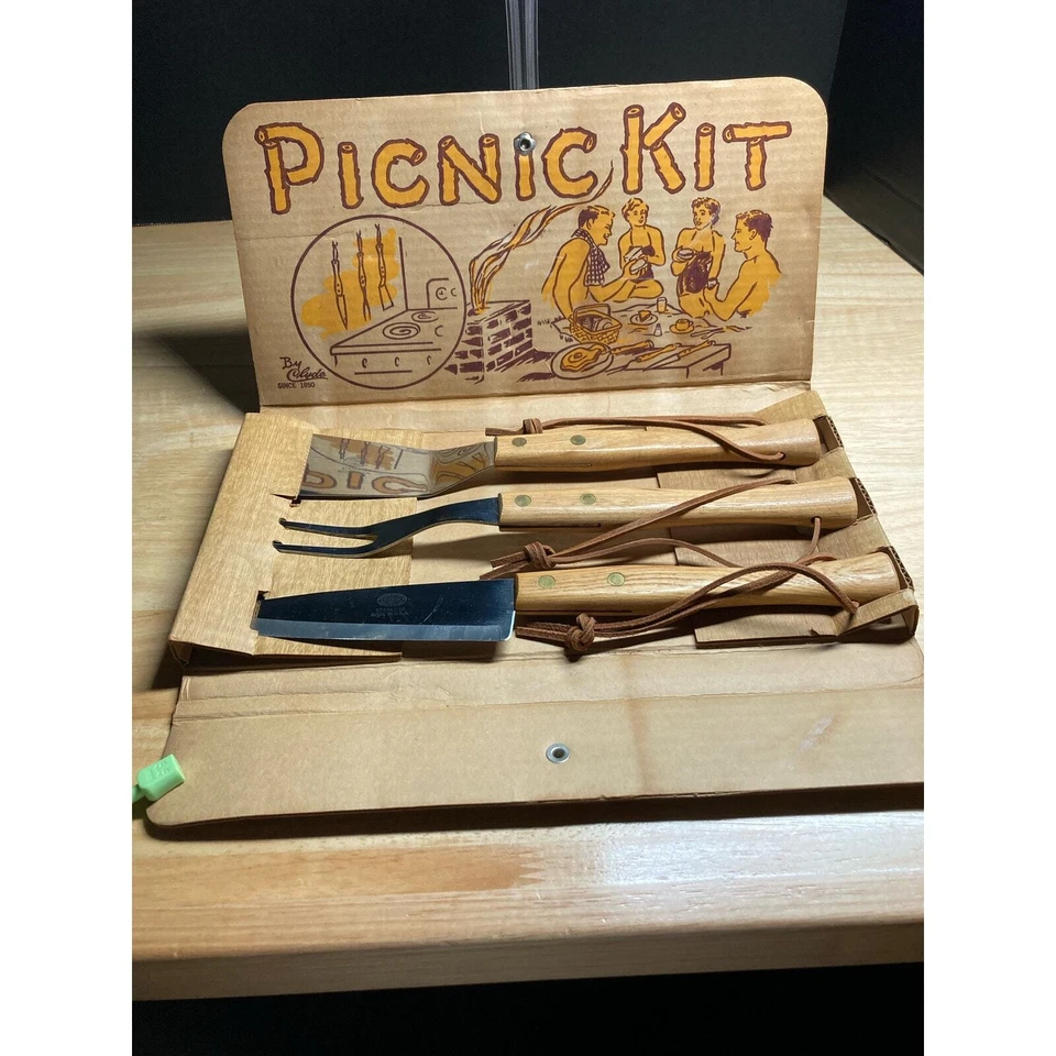 Kit de cubiertos de picnic The Clyde Cutlery Company en caja original años 50 usado en excelente estado Foto 2 de 4