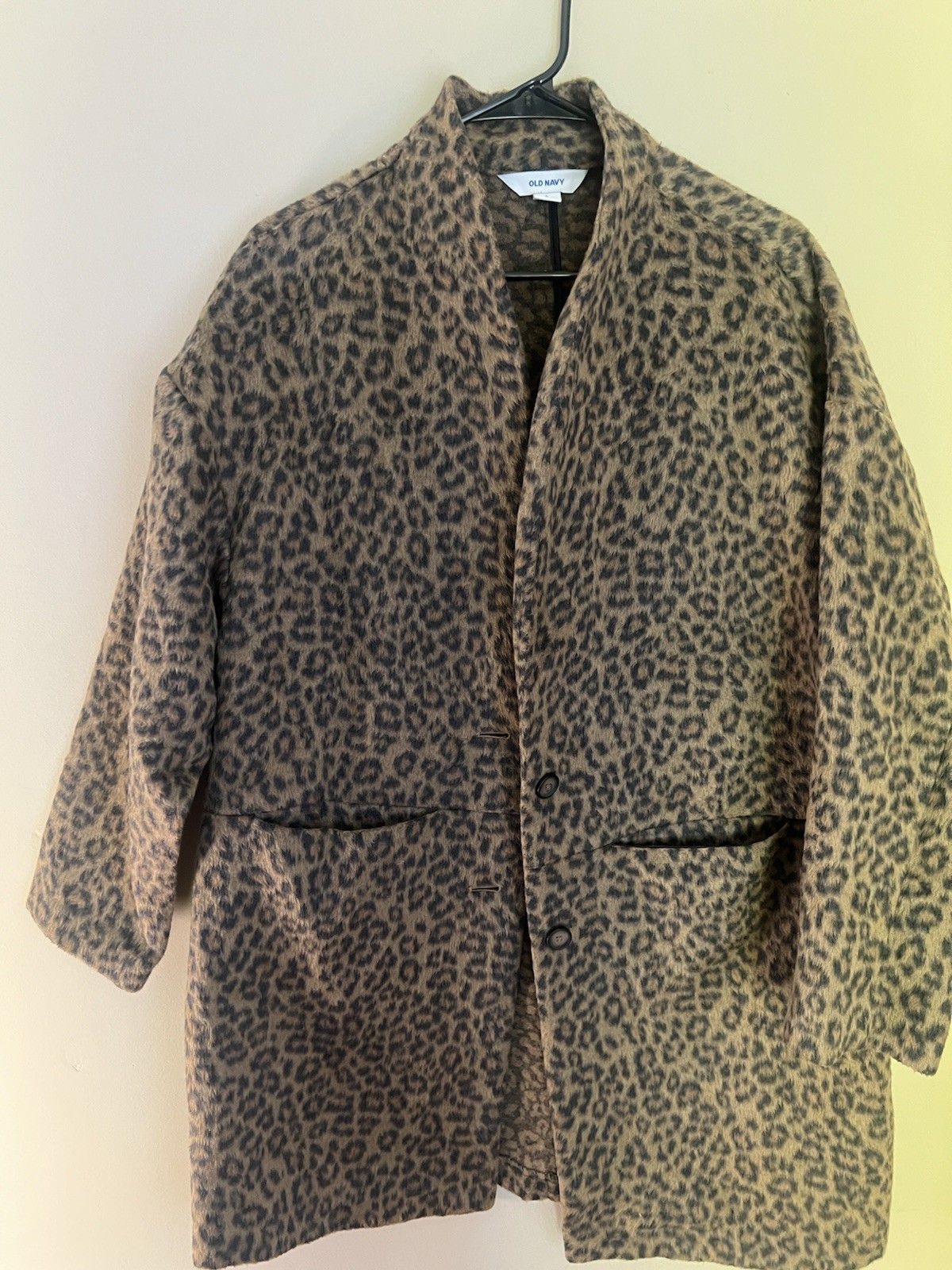 Old Navy Leopard Print Button Front Mid-Length Ja… - image 1