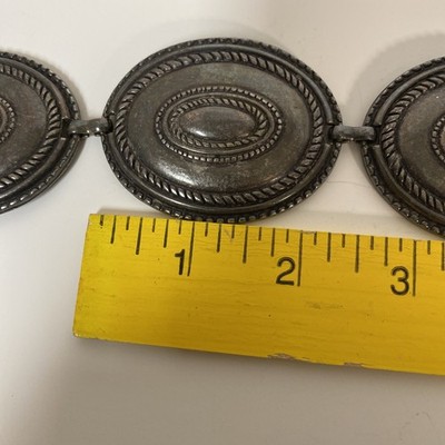 Vintage Hip Belt ESCADA Signed Conch Metal Medallion Link  display picture 1